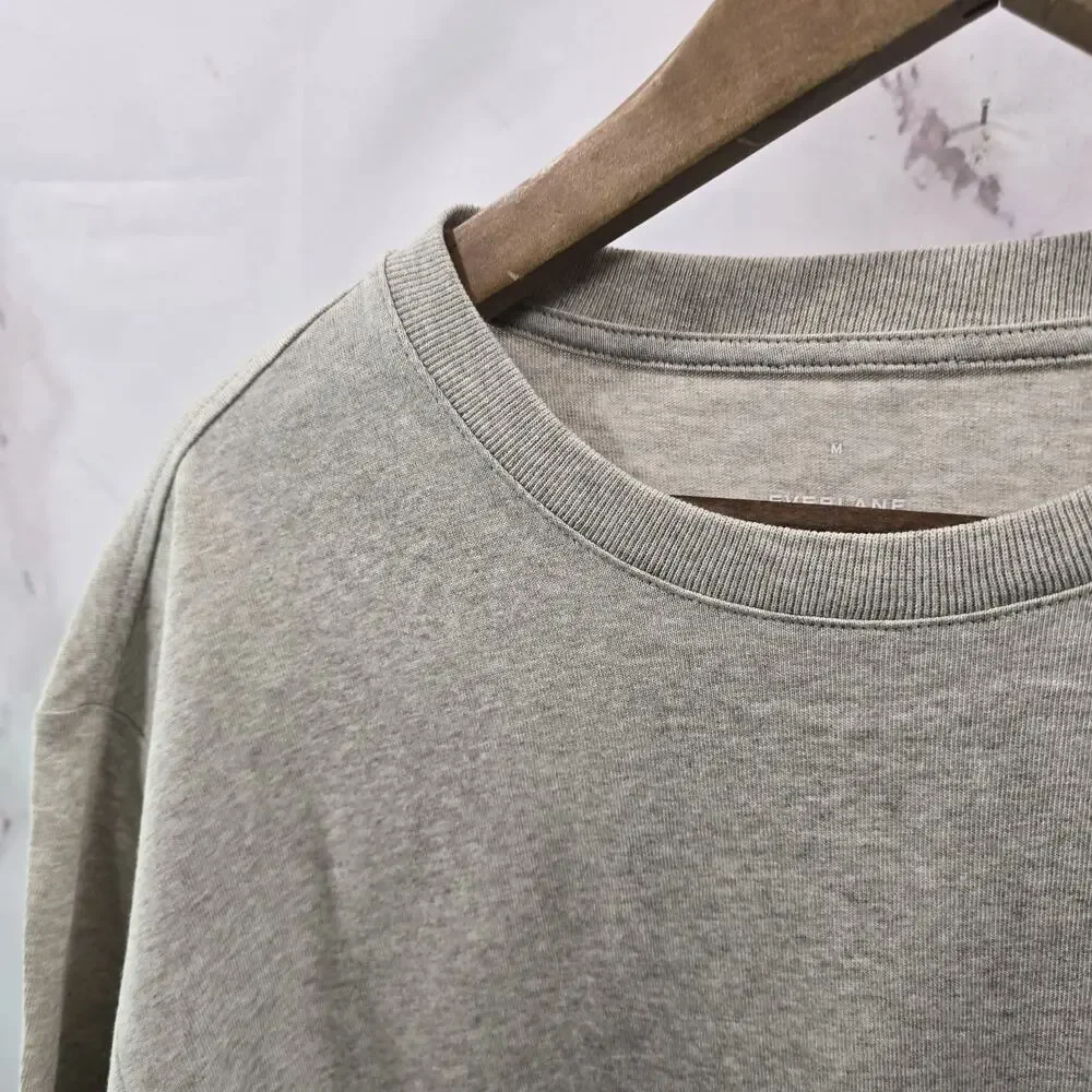 Everlane T Shirt Mens Medium Oatmeal Short Sleeve Crew Organic Cotton Premium - Picture 3 of 11